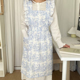 Waterproof Ink Leaf Edge Fish Tail Household Apron_Cwmm5799