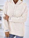 Cwohol0399_Casual V-Neck Hoodie Long Sleeve Sweater