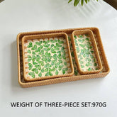 RATTAN COLORFUL SHELL FRUIT TRAY THREE PIECE SET_CWMM4393