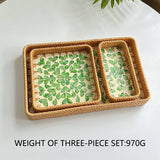 RATTAN COLORFUL SHELL FRUIT TRAY THREE PIECE SET_CWMM4393