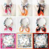 LUXURY STYLE FLORAL SATIN SQUARE SCARF FOR SUMMER_CWASC1162