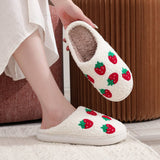 Warm Winter Strawberry Soft-Soled Cotton Slippers_Cwmm3057