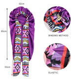 PRINTED RIBBON LONG HAIR CARE NIGHTCAP_CWAH1477