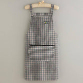 SUMMER THIN PLAID COTTON APRON WITH POCKETS BULK_CWMM2040