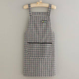 SUMMER THIN PLAID COTTON APRON WITH POCKETS BULK_CWMM2040