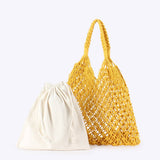 Trendy Woven Beach Bag With Mesh Spacious Interior_Cwab4671