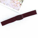 SOLID WOVEN BUCKLELESS ELASTIC WAISTBAND_CWABE0674