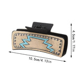 Retro Western Cowboy Faux Leather Hair Claw Clip_Cwaha07437