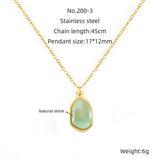 Irregular Natural Stone Titanium Steel Clavicle Chain