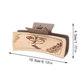 CACTUS PRINT LEATHER HAIR CLAW CLIP WESTERN STYLE_CWAHA0606