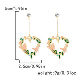OIL PAINTING CHERRY BLOSSOM RABBIT EARRINGS_CWAJE2422