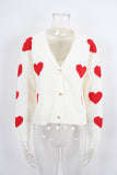 Valentines Day Long-Sleeved Knitted Cardigan