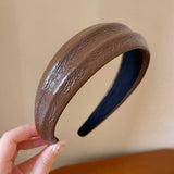 Wide Leather Headband Chic Elegant Design_Cwaha08031