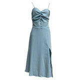 Trendset Waist High Split Halter Dress