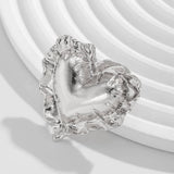 NEW WRINKLED THREE DIMENSIONAL LOVE ALLOY RING_CWMM3241