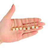 18K GOLD PLATED ZIRCONIA DICE PENDANT NECKLACE_CWMM5876