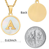 CIRCULAR SHELL ENGLISH LETTER PENDANT NECKLACE_CWAJE0675