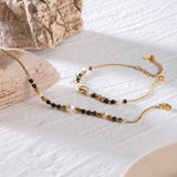 18K GOLD PEARL NATURAL BLACK ONYX BRACELET_CWAJE4889