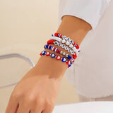 NEW FLAG CONTRAST COLOR BEADED BRACELET_CWAJE1473