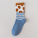 NEW CUTE BLUE PLAID SOCKS_CWMS0474