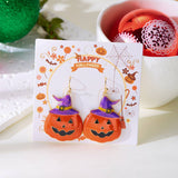 PUMPKIN SKULL BAT FUNNY HALLOWEEN EARRINGS_CWAJE2429