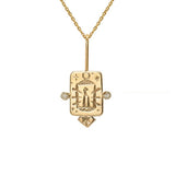 NEW STAINLESS STEEL ZIRCON SQUARE NECKLACE_CWMM3835