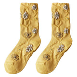 Three-Dimensional Relief Flower Mid-Tube Socks_Cwms0416