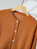 Solid-Color Long Sleeve Single-Breasted Cardigan
