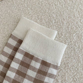 Women Brown Casual Plaid Socks_Cwms0958