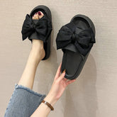 Women Fashion Thick-Soled Bow Slippers