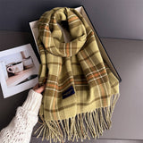 Classic Plaid Cashmere Feel Scarf For Women_Cwasc03235