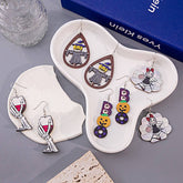 HALLOWEEN PARTY CREATIVE WOODEN EARRINGS_CWAJE1849