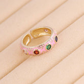 MULTICOLOR OIL DRIP OPEN PERSONALITY HIP HOP RING_CWAJE1743