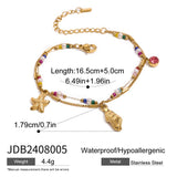 18K GOLD FISH STAR PEARL BRACELET IN STEEL_CWAJE4642