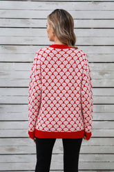 Valentines Day Crew-Neck Pullover Sweater With Heart