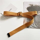CANVAS SIMPLE DOUBLE BUCKLE DECORATIVE BELT_CWABE0661