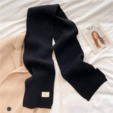 SOLID KNIT SCARF CANDY COLOR WRAP FOR STUDENTS_CWASC0975