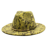 Wool Felt Hat Snake Pattern Retro Outdoor Jazz Hat_Cwah2598