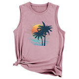 Trendy Loose Fit Coconut Tree Vest For Women