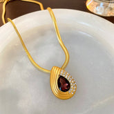 RETRO WATER DROP LIGHT LUXURY PENDANT NECKLACE_CWAJE2368