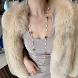 NEW ELEGANT PEARL SWEATER NECKLACE FOR WOMEN_CWAJE3899