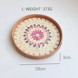 RATTAN COLORFUL SHELL CREATIVE HANDMADE FRUIT PLATE_CWMM4485