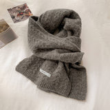 Avocado Green Wool Cable Knit Winter Scarf_Cwasc03813