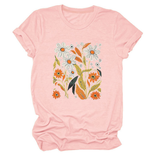 Women Summer Tee ??Flor Casual Round Neck_Cwtts1500