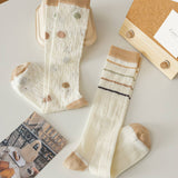 RETRO COLOR BLOCKED BREATHABLE MID CALF SOCKS_CWMS0648