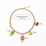 Trendy Titanium Steel Necklace With Fruit Charms_Cwmm8835