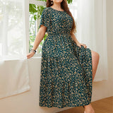 2025 LOOSE FLORAL DRESS PLUS SIZE CASUAL FIT_CWDMD5961