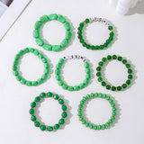 ST PATRICKS DAY ACRYLIC BEADED BRACELET SET_CWMM3504