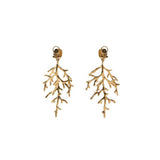 FASHIONABLE GOLDEN CORAL LONG EARRINGS_CWAJE5132