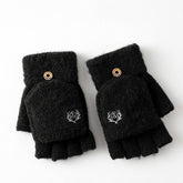 MEN S WINTER FLIP MITTENS KNIT HALF FULL FINGER_CWAG0524